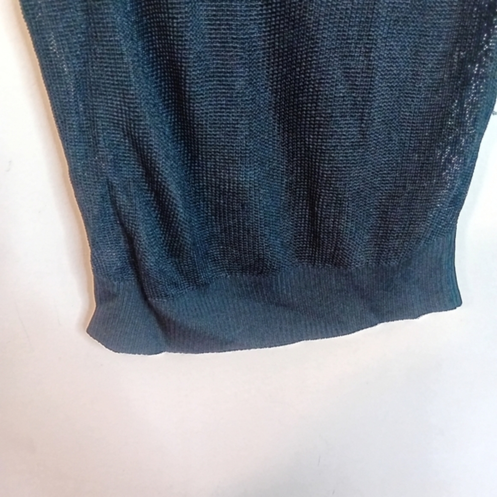 Women's Vintage 90s Knit See Through Half Sleeve V-Neck Top Sequins Fits Like S - Picture 8 of 11